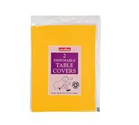 2 x Yellow 90 x 90cm Disposable Paper Table Cloth Cover for Square or Rectangular Dining Table Birthday Party, Catering, Baby Shower & Wedding Decorations By Zinnia