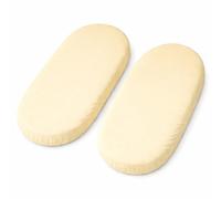 2 x Yellow Moses Basket Sheets Fully Fitted - 75 x 30 Moses Basket Bedding - Hypoallergenic Baby Pram Sheets Bedding Elasticated Breathable Easy Care.