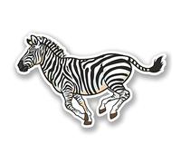 2 x Zebra Vinyl Sticker Bike Laptop Helmet Car Bike Fun Gift Animal Kids #4430 (10cm Wide x 6.3cm Tall)
