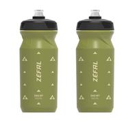 2 x ZEFAL SENSE SOFT 65 MTB ROAD BIKE BICYCLE CYCLING WATER BOTTLE - Olive Green