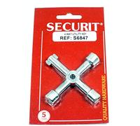 2 X zinc Plated 4 Way Utility Key - Opens Water, Electricity & Gas cabinets