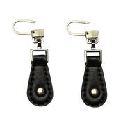 2 X Zip Puller Replacement Leather Repair Aid Fixer Quick Fix Slider Pulls Broken Zip Zipper Jacket Trouser Bag Backpack Purse (Black Tear Drop)