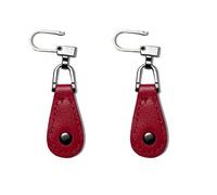 2 X Zip Puller Replacement Leather Repair Aid Fixer Quick Fix Slider Pulls Broken Zip Zipper Jacket Trouser Bag Backpack Purse (Red Tear Drop)