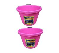 2 XAirflow Heavy Duty Invincible Builders Bucket - 3 Gallon / 15 Litre - Strong Handle & Calibrated Markings - Multi-Purpose Mixing, Gardening,Farm&Construction Use-Pack of 1 to 5-Multi Colours_Pink