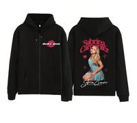 (2, XL) Sabrina Carpenter Short N Sweet Zipper Hoodie Man Woman Harajuku Pullover Tops Sweatshirt Streetwear Fans Gift Classic Simple