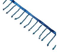 2 Yard Rhinestone Ribbon Tassel Irregular Rhinestone Fringe Tassel Crystal Beaded Fringe Trim Sewing Beaded Fringe for Curtain Lampshades and DIY Clothing Wedding Decoration (Blue-AB)