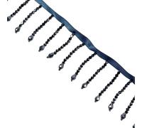 2 Yard Rhinestone Ribbon Tassel Irregular Rhinestone Fringe Tassel Crystal Beaded Fringe Trim Sewing Beaded Fringe for Curtain Lampshades and DIY Clothing Wedding Decoration (Navy Blue)