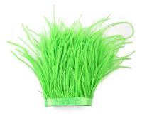 2 Yards 10-15cm Fluffy and Soft Ostrich Feather Fringe Trim for DIY Sewing Crafts (Apple Green #010)