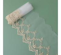 2 Yards 14cm Lace Edge Trim Ribbon Wide Decorative Fabric Lace Fabric Ribbon Tulle Lace Edging Trimming Fabric Floral Lace Ribbon Webbing Fabric for Dressmaking Sewing Gift Wrapping Bridal Wedding
