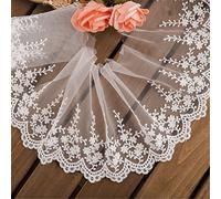 2 Yards 14cm Lace Edge Trim Ribbon Wide Decorative Fabric Tulle Lace Edging Trimming Fabric Lace Fabric Ribbon Floral Lace Ribbon Webbing Fabric for Dressmaking Sewing Gift Wrapping Bridal Wedding