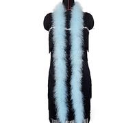 2 Yards 20g Fluffy Marabou Feather Boa for DIY Craft Sewing Trim Home Wedding Party Decoration-Light Blue