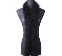 2 Yards 22G Fluffy Marabou Black Feather Boa for DIY Craft Sewing Trim Home Wedding Party Christmas Decoration