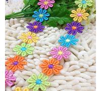 2 Yards Colourful Flower Lace Edge Trim Ribbon 2.5 cm Width Vintage Edging Trimmings Fabric Embroidered Applique Sewing Craft Wedding Bridal Dress Embellishment DIY Party Decor Clothes Embroidery