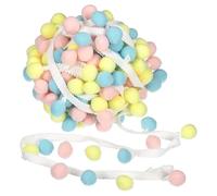 2 Yards Pom Pom Ball Fringe Trim, Ribbon Sewing DIY Projects Accessory for Home Curtain Clothes Pillow Decoration, Mixed Color