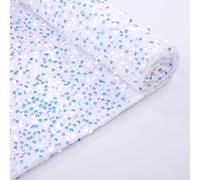 2 Yards White Iridescent Sequin Velvet Fabric Sparkle Glitter Fabric by The Yard Stretch Velvet Material for Sewing Costumes Dress Making Pillow Cover Hat Bridal Clothes Gowns