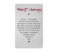 2 Year Anniversary Card for Men Women Him Her- Romantic 2nd Two Second Anniversary Keepsake Gifts for Husband Wife