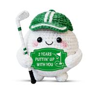 2 Year Anniversary Cotton Gifts for Him Her, Cotton Anniversary Wedding Gift for Husband Wife Boyfriend Girlfriend, Happy 2nd Aniversario Crochet Golf Ball for Men Women, Two Year Aniversario Present
