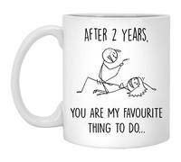 2 Year Anniversary Mug For Him And Her, 2Nd Wedding Anniversary Mug For Husband And Wife, 2Nd Year Dating Anniversary Cup, You're My Favorite Thing To Do Mug 11oz