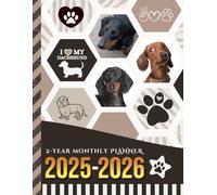2-Year Monthly Planner 2025-2026: 8.5x11 Dated Organizer With 100 Blank College-Ruled Paper Combo / 24-Month Schedule Gift / Dachshund Dog Art Pattern Cover