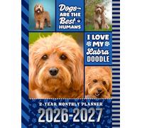 2-Year Monthly Planner 2026-2027: 8.5x11 Dated Organizer With 100 Blank College-Ruled Notebook Pages Combo / 24-Month Schedule / Labradoodle Dog Art Pattern Cover