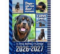 2-Year Monthly Planner 2026-2027: 8.5x11 Dated Organizer With 100 Blank College-Ruled Notebook Pages Combo / 24-Month Schedule / Rottweiler - Rottie Dog Art Pattern Cover