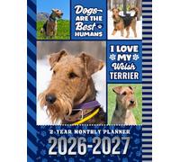 2-Year Monthly Planner 2026-2027: 8.5x11 Dated Organizer With 100 Blank College-Ruled Notebook Pages Combo / 24-Month Schedule / Welsh Terrier Dog Art Pattern Cover