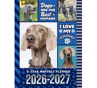 2-Year Monthly Planner 2026-2027: 8.5x11 Dated Organizer With 100 Blank College-Ruled Notebook Pages Combo / 24-Month Schedule / Weimaraner Dog Art Pattern Cover
