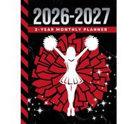 2-Year Monthly Planner 2026-2027: 8.5x11 Dated Organizer With 100 Blank College-Ruled Notebook Pages Combo / 24-Month Schedule / Red Black Cheer Gift for Cheerleader - Team - Captain - Coach