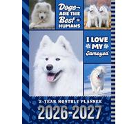 2-Year Monthly Planner 2026-2027: Hardcover / 8.5x11 Dated Organizer With 100 Blank College-Ruled Notebook Pages Combo / 24-Month Schedule / Samoyed Dog Art Pattern Cover