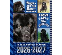 2-Year Monthly Planner 2026-2027: Hardcover / 8.5x11 Dated Organizer With 100 Blank College-Ruled Notebook Pages Combo / 24-Month Schedule / Newfoundland Dog Art Pattern Cover