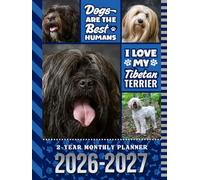 2-Year Monthly Planner 2026-2027: Hardcover / 8.5x11 Dated Organizer With 100 Blank College-Ruled Notebook Pages Combo / 24-Month Schedule / Tibetan Terrier Dog Art Pattern Cover