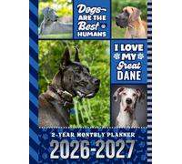 2-Year Monthly Planner 2026-2027: Hardcover / 8.5x11 Dated Organizer With 100 Blank College-Ruled Notebook Pages Combo / 24-Month Schedule / Great Dane Dog Art Pattern Cover