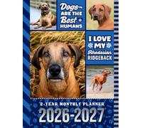 2-Year Monthly Planner 2026-2027: Hardcover / 8.5x11 Dated Organizer With 100 Blank College-Ruled Notebook Pages Combo / 24-Month Schedule / Rhodesian Ridgeback Dog Art Pattern Cover