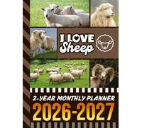 2-Year Monthly Planner 2026-2027: Hardcover / 8.5x11 Dated Organizer With 100 Blank College-Ruled Notebook Pages Combo / 24-Month Schedule / Sheep - Farm Animal Lover Art Theme Cover