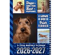 2-Year Monthly Planner 2026-2027: Hardcover / 8.5x11 Dated Organizer With 100 Blank College-Ruled Notebook Pages Combo / 24-Month Schedule / Irish Terrier Dog Art Pattern Cover