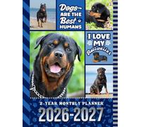 2-Year Monthly Planner 2026-2027: Hardcover / 8.5x11 Dated Organizer With 100 Blank College-Ruled Notebook Pages Combo / 24-Month Schedule / Rottweiler - Rottie Dog Art Pattern Cover