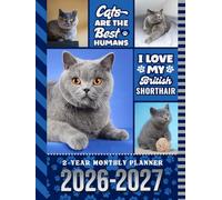 2-Year Monthly Planner 2026-2027: Hardcover / 8.5x11 Dated Organizer With 100 Blank College-Ruled Notebook Pages Combo / 24-Month Schedule / British Shorthair Cat Art Pattern Cover