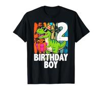 2 Year Old 2nd Birthday Boy T Rex Dinosaur T-Shirt