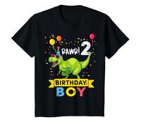 2 Year Old Shirt 2nd Birthday Boy T Rex Dinosaur T-Shirt, Youth, Black, 3T