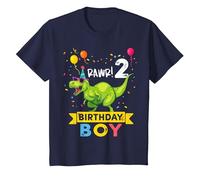2 Year Old Shirt 2nd Birthday Boy T Rex Dinosaur T-Shirt, Youth, Navy Blue, 2T