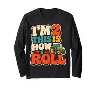 2 Year Old Tractor Boy Farm 2nd Birthday Farmer Long Sleeve T-Shirt