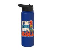 2 Year Old Tractor Boy Farm 2nd Birthday Farmer Stainless Steel Insulated Water Bottle