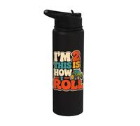 2 Year Old Tractor Boy Farm 2nd Birthday Farmer Stainless Steel Insulated Water Bottle