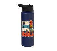 2 Year Old Tractor Boy Farm 2nd Birthday Farmer Stainless Steel Insulated Water Bottle