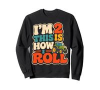 2 Year Old Tractor Boy Farm 2nd Birthday Farmer Sweatshirt