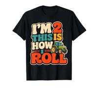 2 Year Old Tractor Boy Farm 2nd Birthday Farmer Value Graphic T-Shirt, Men, Black, XL