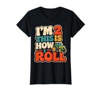 2 Year Old Tractor Boy Farm 2nd Birthday Farmer Value Graphic T-Shirt, Women, Black, L