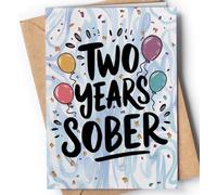 2 Year Sober Card - Two Year Sobriety Card - Congrats Sober Anniversary - 2 Soberversary for Men or Women - Addiction Recovery AA - 2nd Soberversary Birthday - NUM 229