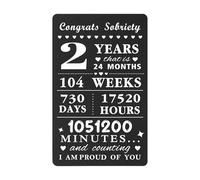2 Year Sobriety Card for Women Men, 2 Year Sober Gifts, Two Years AA NA Recovery Anniversary Sober Token