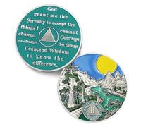 2 Year Sobriety Coin - Two Year Mountain Rivier AA Coins - Peaceful AA Chips and Medallions - 1-10 Prime Recovery Sobriety Chip Sober Token Alcoholics Anonymous Gifts for Men Women